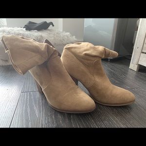 Target calf high tan faux sued boot